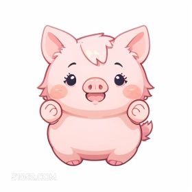 电V 卡通 可爱 小猪
