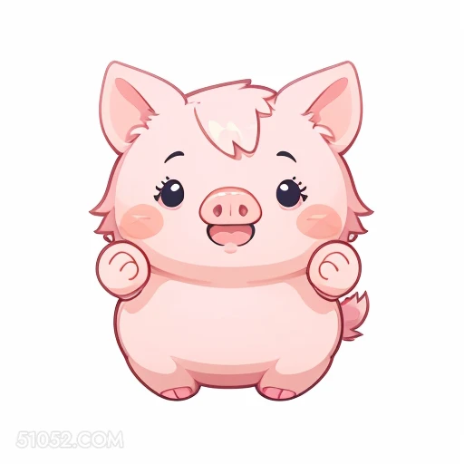 电V 小猪 可爱 卡通