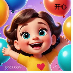 女孩开心 