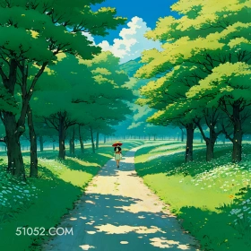 树林 夏天 漫画