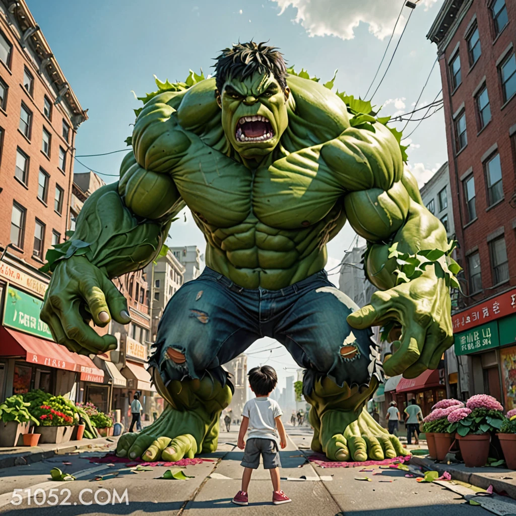 绿巨人 卡通 绿