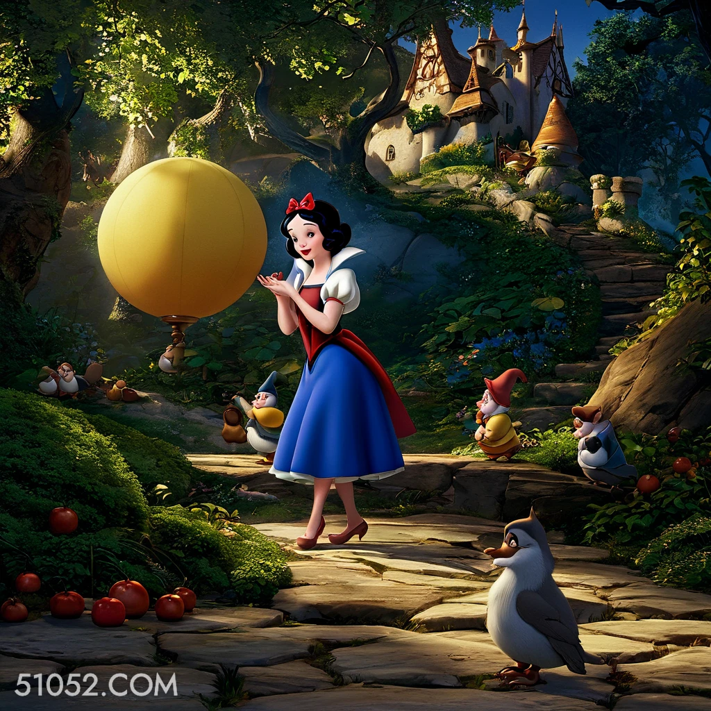 白雪公主和小矮人 优雅 可爱 公主 大胖橘